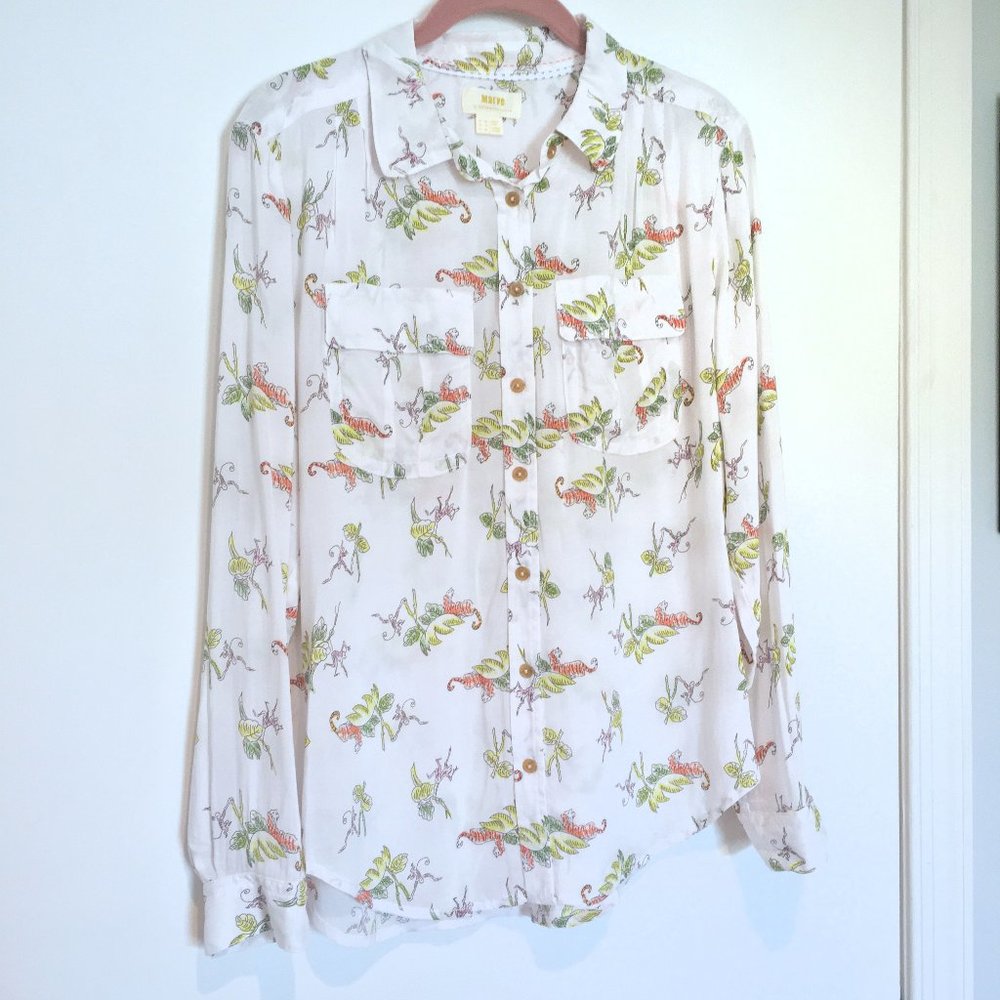 Anthropologie Maeve Amboseli Button Down Sz. 8